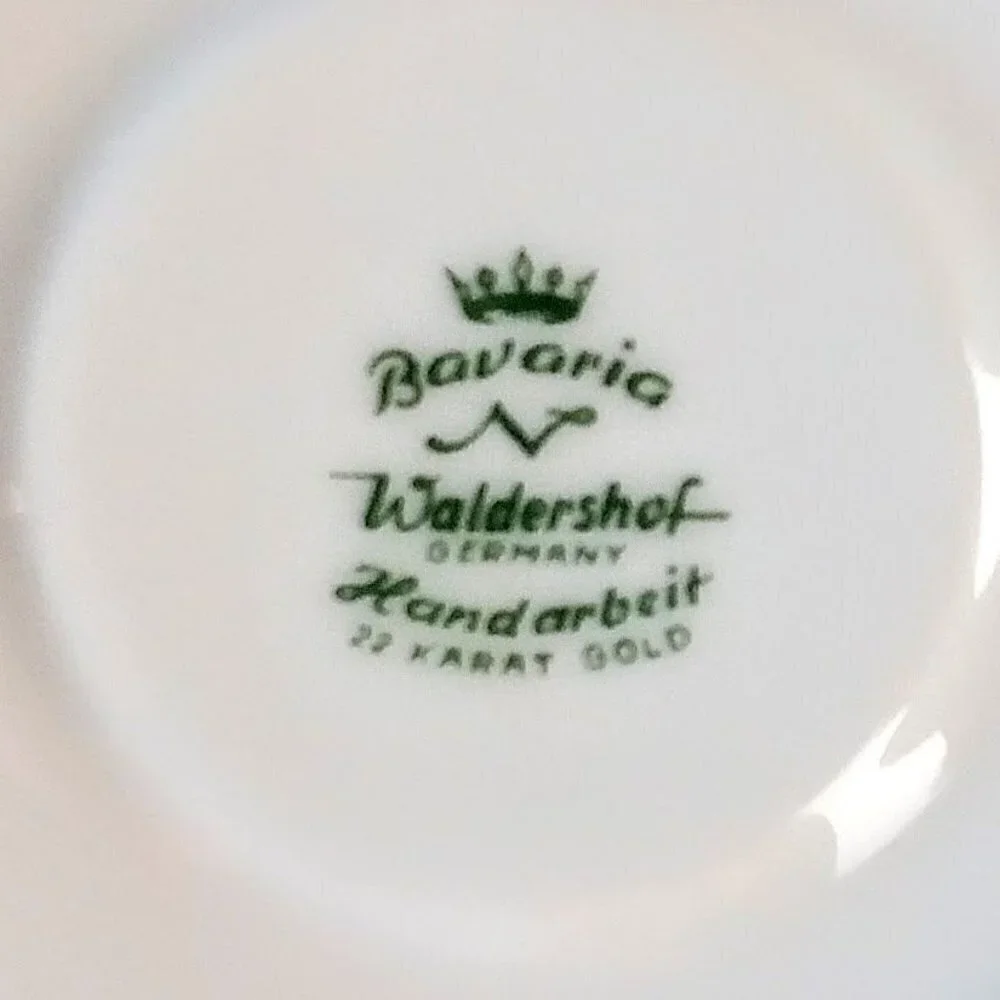 Bavaria Waldershof 22K Gold Blue Floral Saucer